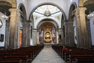 Basilica de Nuestra Senora, Candelaria, Tenerife, Canary Islands, Spain, Europe, Spacious nave with
