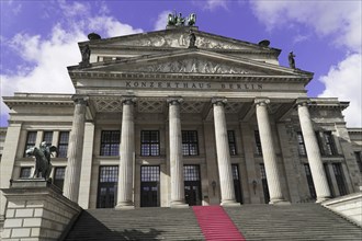 The concert hall am Gendarmenmarkt in Berlin, Germany, Europe, Large building with columns, stairs