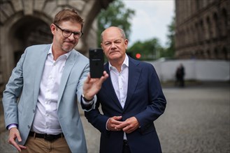 SPD rally for the European elections with Federal Chancellor Olaf Scholz and MEP Matthias Ecke.