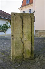Gravestone, memorial stone, commemorates the murder of Johann Heinrich Rieber, Boennigheim town