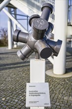 Steel node connection on Wolkenhain viewing platform, Kienberg, Berlin, Germany, Europe