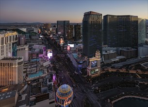 Casinos along Las Vegas Boulevard in Las Vegas, Nevada, United States of America, USA, North
