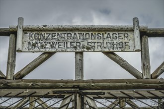 Entrance gate, Struthof concentration camp, Natzweiler, Alsace, France, Europe
