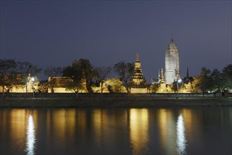 Wat Phutthaisawan at night, Ayutthaya, Thailand, Asia