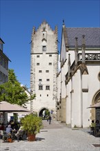 The Frauentor, historic town gate in the historic town centre of Ravensburg, Ravensburg district,