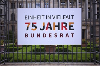 Poster, sign 75 years of unity in diversity, anniversary of the German Basic Law, Bundesrat,