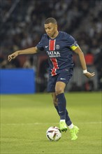 Football match, captain Kylian MBAPPE' Paris St. Germain confidently on the ball, Parc des Princes