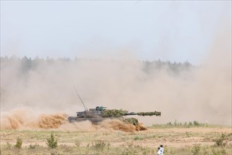 A Leopard 2 main battle tank, photographed during the NATO Steadfast Defender exercise and the