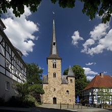 The village church in the historic village centre of Wengern, town of Wetter (Ruhr), Ruhr region,