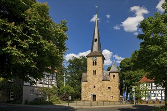 The village church in the historic village centre of Wengern, town of Wetter (Ruhr), Ruhr region,