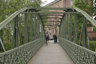 Bridge over the Ill, Ducrot footbridge, Strasbourg, Departement Bas-Rhin, Alsace, France, Europe