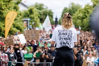 Carla Reemtsma, climate protection activist from Fridays For Future, during a reder for the climate