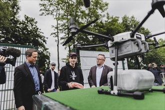 Covering of the delivery drone, taken during the opening ceremony of the drone delivery service