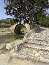 View of stairway with coarse cobblestones in the centre of the picture Steps of historic classical