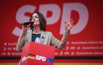 SPD rally for the European elections in Leipzig. Here the SPD lead candidate Katarina Barley