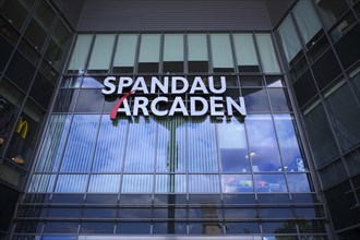 Retail, Shopping centre, Shopping centre Spandau Arcaden, Glass facade, Logo, Entrance, District