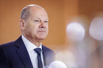 Olaf Scholz (SPD), Federal Chancellor, recorded during the cabinet meeting in Berlin, 29 May 2024