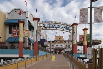 Galveston Island Historic Pleasure Pier amusement park on the Texas Gulf Coast at Galveston, Texas,