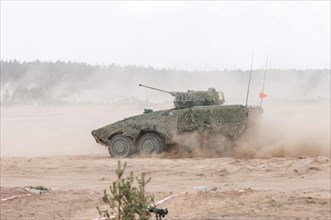 A Boxer armoured transport vehicle, photographed during the NATO Steadfast Defender large-scale