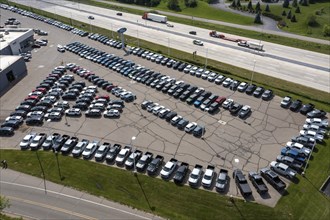 Jackson, Michigan, A Ford new car dealer along Interstate 94
