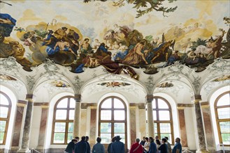 Garden Hall, fresco, ceiling painting by Tiepolo, Wuerzburg Residence, UNESCO World Heritage Site,