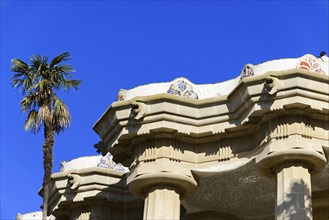 Antoni Gaudi, Park Guell, UNESCO World Heritage Site, Barcelona, Catalonia, Spain, Europe, Historic
