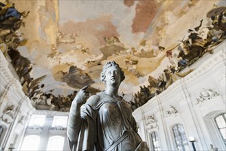 Staircase, fresco, ceiling painting by Tiepolo, Wuerzburg Residence, UNESCO World Heritage Site,