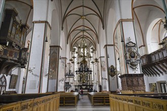 Interior view, St Mary's Church, Marienkirchhof, Luebeck, Schleswig-Holstein, Germany, Europe