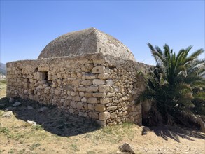 Well preserved former ammunition chamber in historic fortress Fortetza Fortezza of Rethymno built