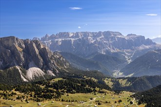 View from the Seceda to the Sella Group, Val Gardena, South Tyrol