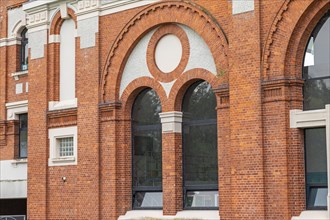 Brick façade of a refurbished industrial building