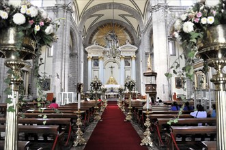 Cathedral, Zocalo, Mexico City, Distrito Federal, Mexico, Central America, Interior view of a