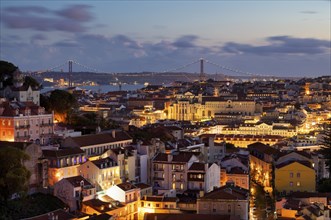 View from the viewpoint Miradouro da Graça, also Sophia de Mello Breyner Andresen, city view, old