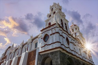 Mexico, Colorful Puebla streets and colonial architecture in Zocalo historic city center, Central