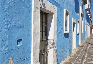 Colorful Puebla streets in Zocalo historic city center