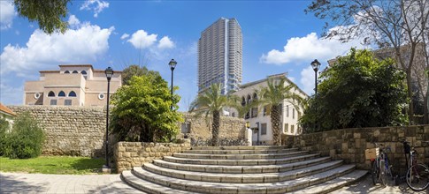 Israel, Tel Aviv historic center Neve Tzedek with art galleries and restaurants, Asia