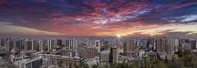 Santiago de Chile panoramic center skyline and residential city center