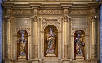 Holy figures in the chancel, Cathedral Igreja da Sé Catedral de Faro, Old Town, Faro, Algarve,