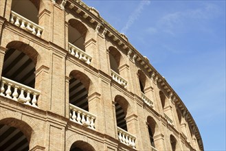 Detail of Plaza de toros (bullring) in Valencia, Spain. This stadium was built by architect