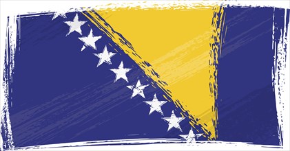 Bosnia and Herzegovina flag created in grunge style