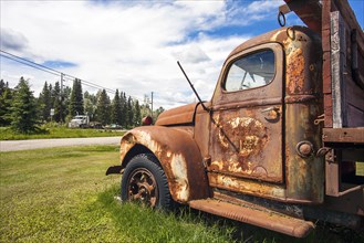 Prince George British Columbia Canada on June 15th 2018 Old truck on the roadside