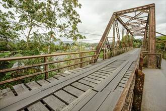 Steel bridge over a river in Costa Rica