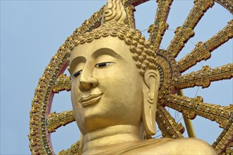 Buddha portrait, Great Buddha Temple, Wat Phra Yai, on Ko Phan, Koh Samui, Thailand, Asia