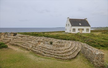 Menez Dregan prehistoric archaeological site, Plouhinec, Finistere Penn ar Bed department, Brittany