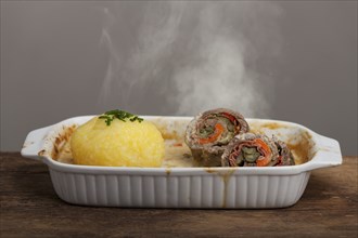 Bavarian meat roulade with dumpling