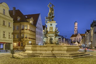 De Vries Sklupturen Herkulesbrunnen illuminated Augsburg Germany