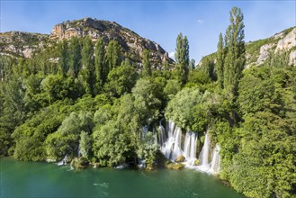 Roski Slap waterfall, Krka National Park, Dalmatia, Croatia, Europe