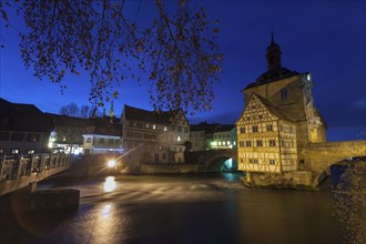 Old town hall in Bamberg, Germany at night