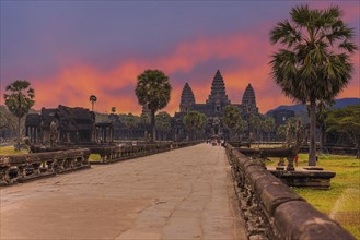 Bloody red dawn at Angkor Wat