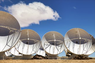 The ALMA Chajnantor plain with radio telescopes near San Pedro de Atacama